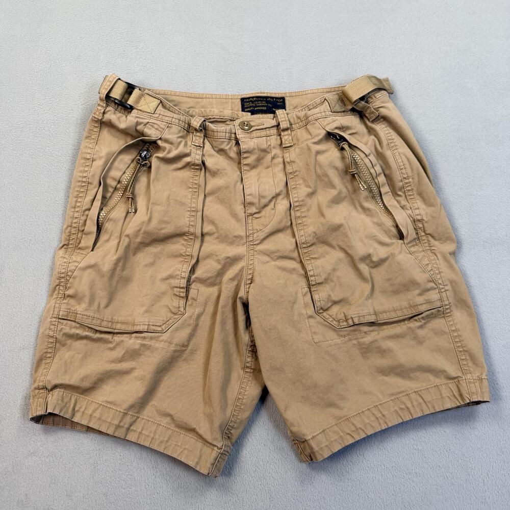 Abercrombie & Fitch Cargo Shorts Mens 30 Khaki Adjustable Belt Canvas Utility